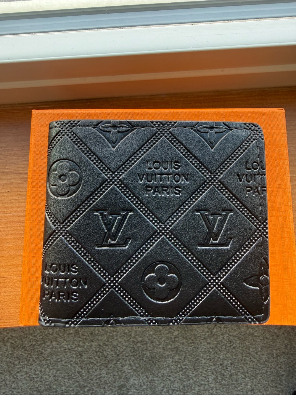 Louis Vuitton Black Embossed Monogram Leather Wallet
